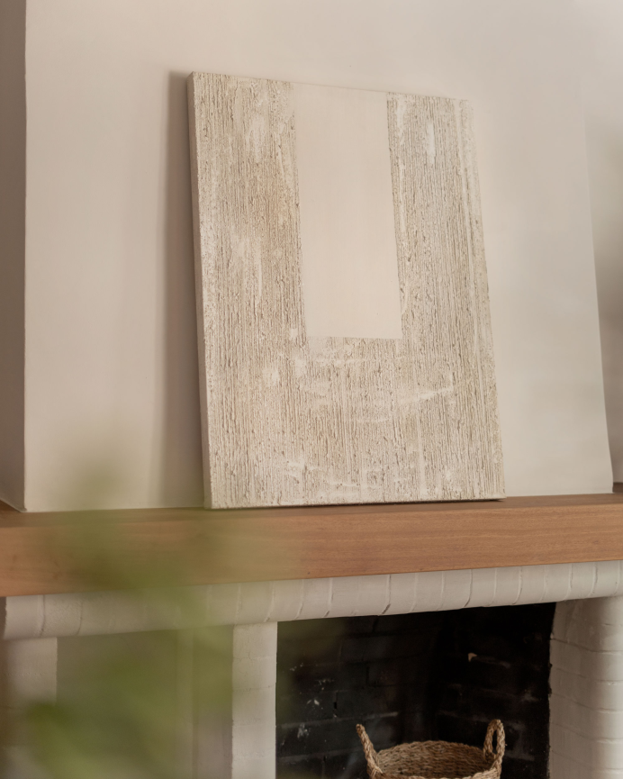 Cuadro beige-marrón decorativo sobre algodón con bastidor de madera pintado a mano con pintura al óleo en varias medidas