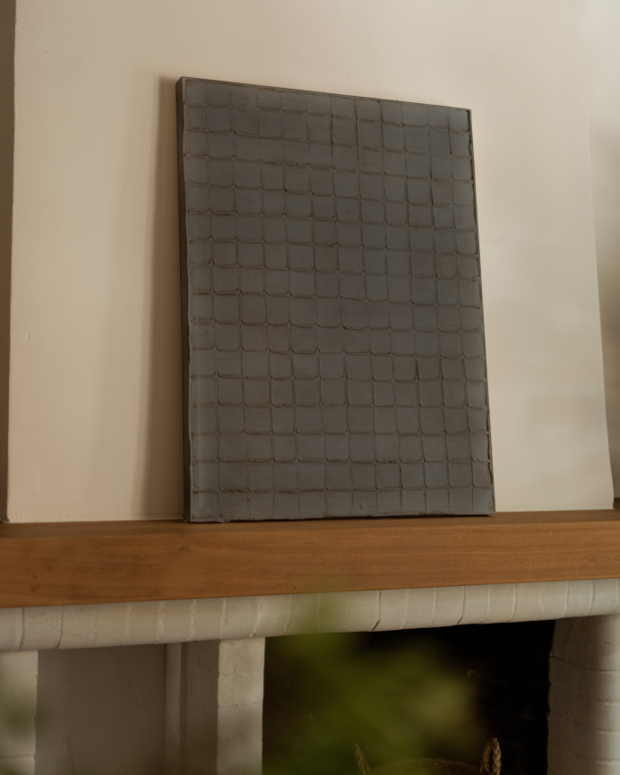 Cuadro gris decorativo sobre algodón con bastidor de madera pintado artesanalmente con pintura al óleo en varias medidas