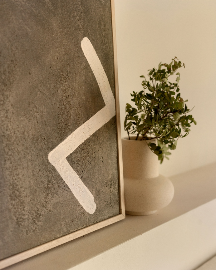 Cuadro verde y blanco decorativo sobre algodón con bastidor de madera pintado artesanalmente con pintura óleo en varias medidas