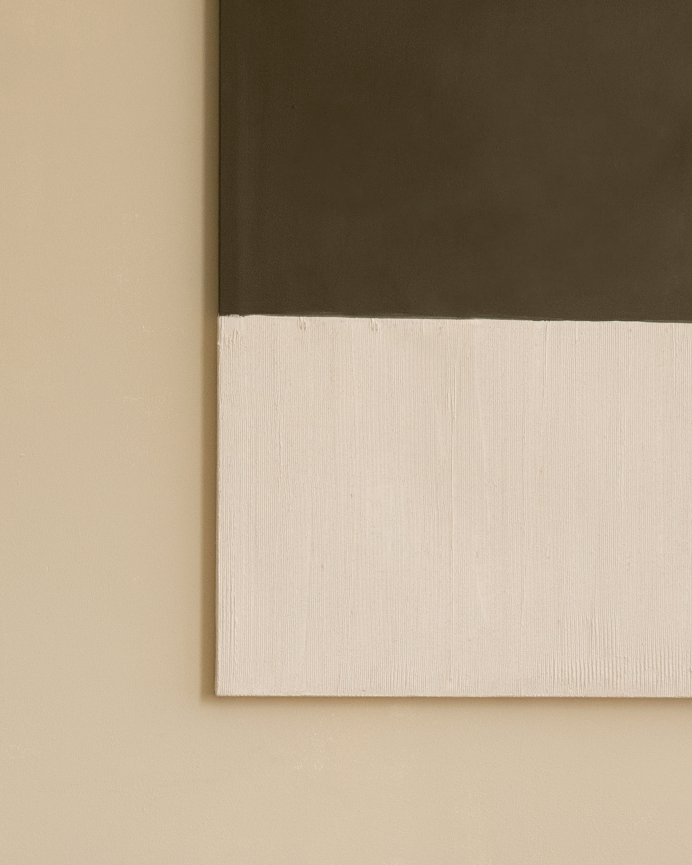 Cuadro marrón y blanco decorativo sobre algodón con bastidor de madera pintado a mano con pintura óleo en varias medidas