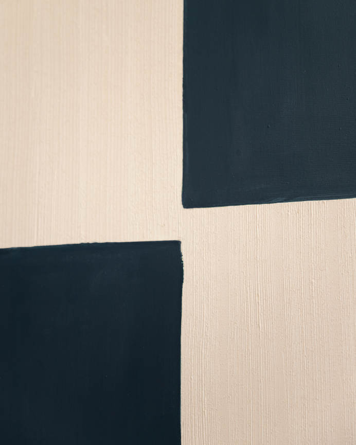Cuadro azul y blanco decorativo sobre algodón con bastidor de madera pintado artesanalmente con pintura óleo en varias medidas