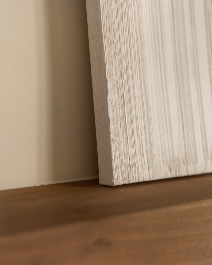 Cuadro blanco y marrón decorativo sobre algodón con bastidor de madera pintado a mano con pintura óleo en varias medidas
