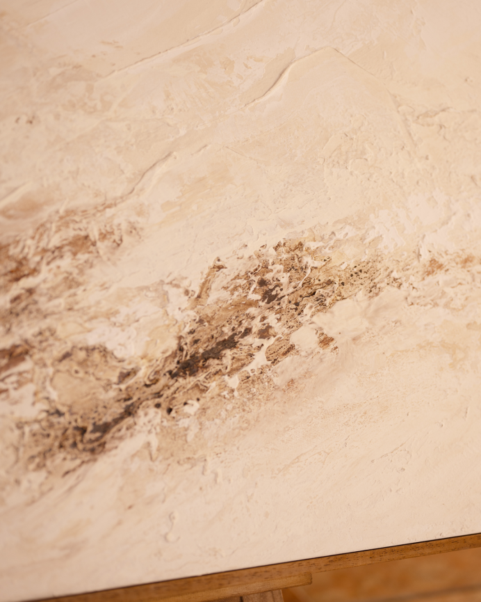 Cuadro blanco decorativo sobre algodón con bastidor de madera pintado artesanalmente con pintura al óleo en varias medidas