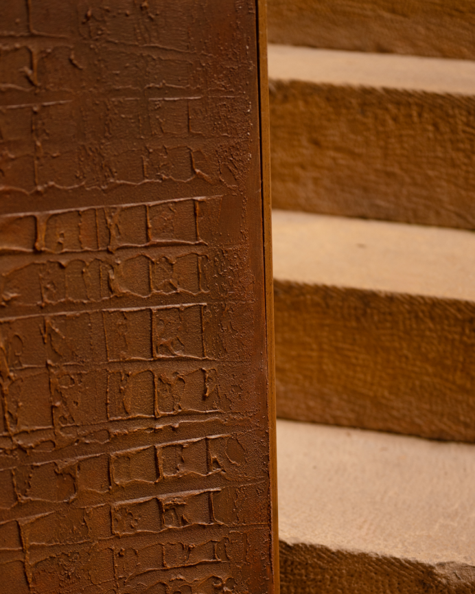Cuadro marrón decorativo sobre algodón con bastidor de madera pintado artesanalmente con pintura al óleo en varias medidas