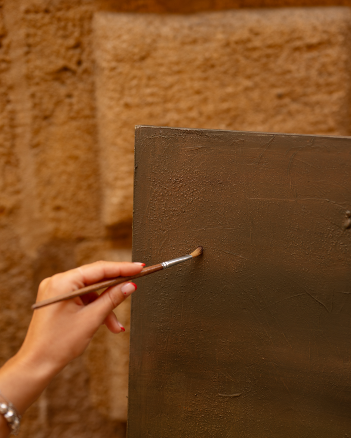 Cuadro verde decorativo sobre algodón con bastidor de madera pintado artesanalmente con pintura al óleo en varias medidas