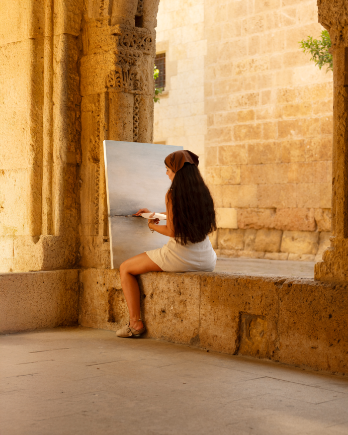 Cuadro blanco decorativo sobre algodón con bastidor de madera pintado artesanalmente con pintura al óleo en varias medidas