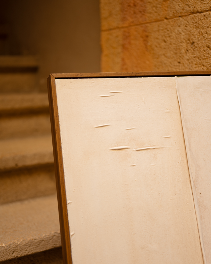Cuadro blanco decorativo sobre algodón con bastidor de madera pintado artesanalmente con pintura al óleo en varias medidas
