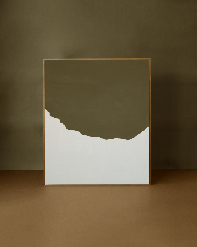 Cuadro verde decorativo sobre algodón con bastidor de madera pintado artesanalmente con pintura al óleo en varias medidas