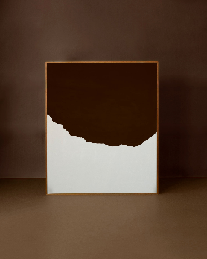 Cuadro marrón decorativo sobre algodón con bastidor de madera pintado artesanalmente con pintura al óleo en varias medidas