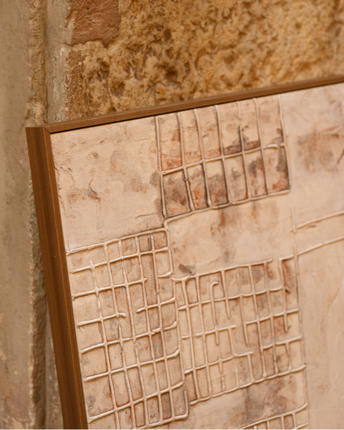Cuadro blanco decorativo sobre algodón con bastidor de madera pintado artesanalmente con pintura al óleo en varias medidas