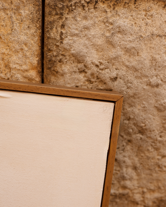 Cuadro blanco decorativo sobre algodón con bastidor de madera pintado artesanalmente con pintura al óleo en varias medidas