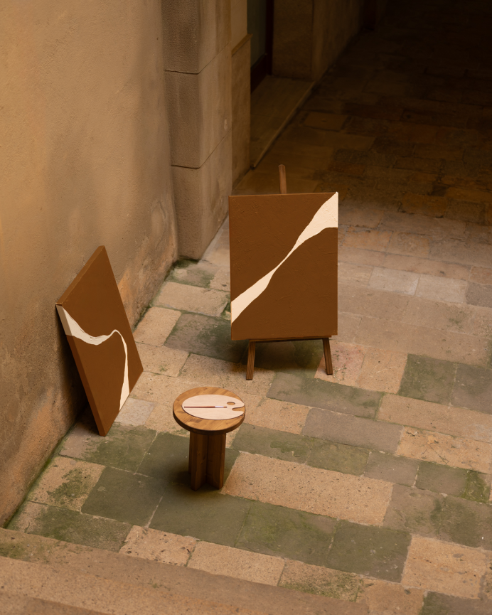 Cuadro teja decorativo sobre algodón con bastidor de madera pintado artesanalmente con pintura al óleo en varias medidas