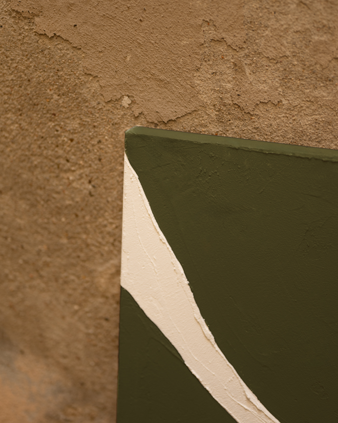 Cuadro verde decorativo sobre algodón con bastidor de madera pintado artesanalmente con pintura al óleo en varias medidas