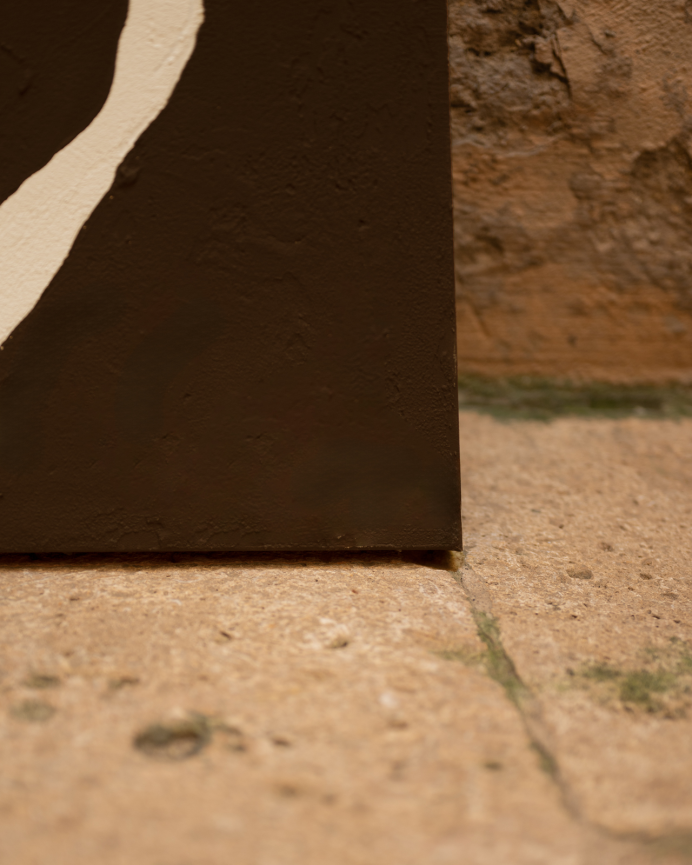 Cuadro marrón decorativo sobre algodón con bastidor de madera pintado artesanalmente con pintura al óleo en varias medidas