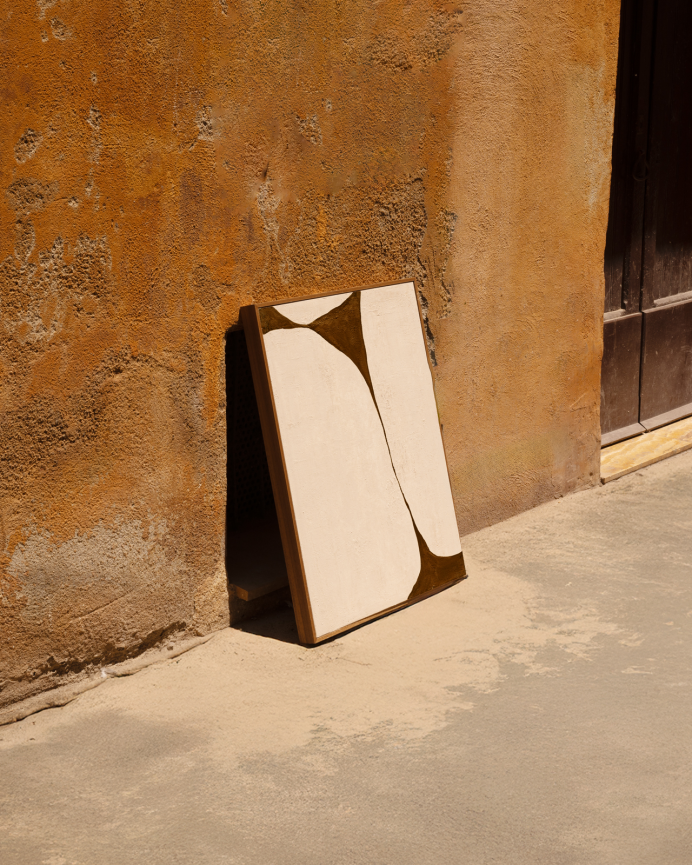 Cuadro marrón decorativo sobre algodón con bastidor de madera pintado artesanalmente con pintura al óleo en varias medidas