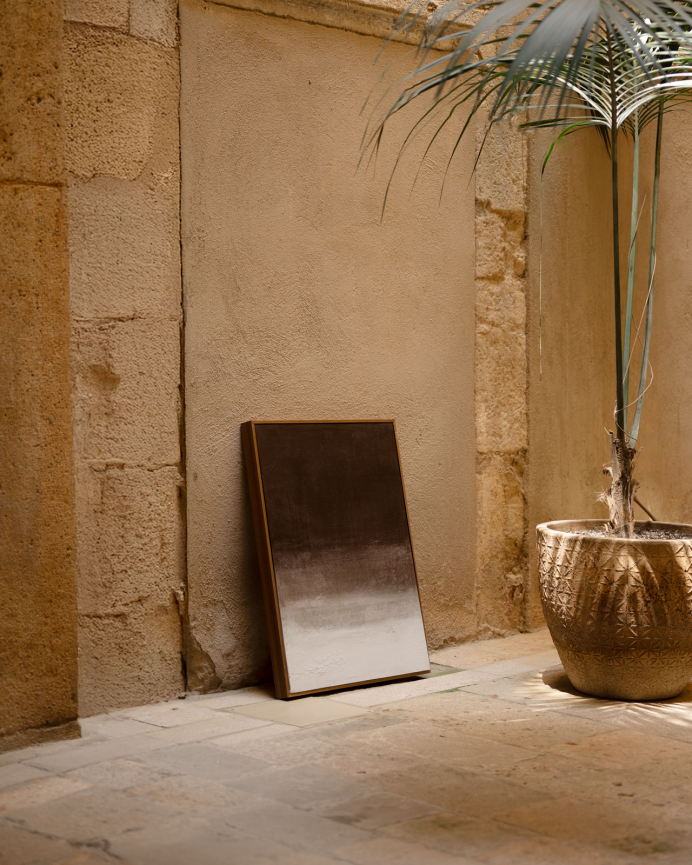 Cuadro marrón decorativo sobre algodón con bastidor de madera pintado artesanalmente con pintura al óleo en varias medidas