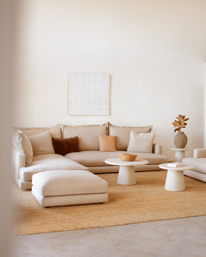 Sofá con chaise longue izquierdo tono beige de varias medidas