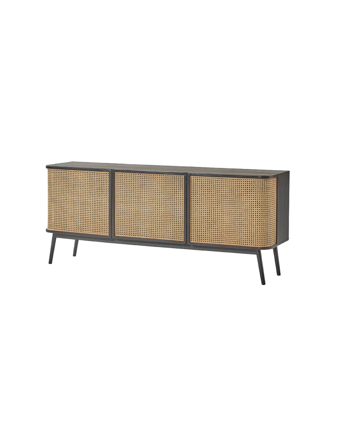 Aparador de madera maciza en tono nogal 175x75cm
