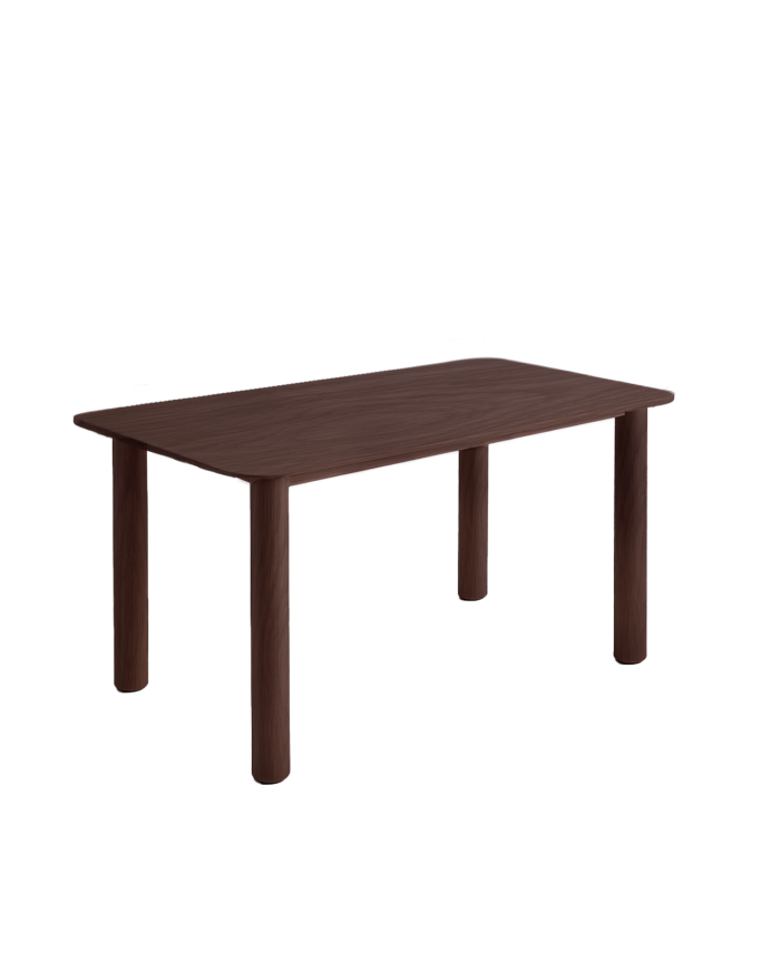 Mesa de comedor de chapa de roble en tono nogal en varias medidas