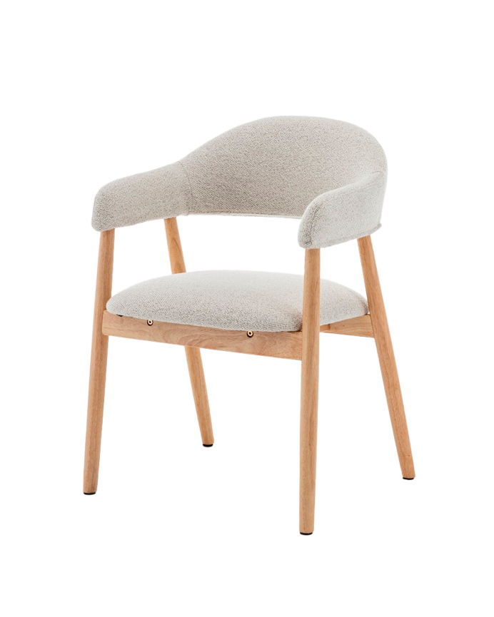 Silla de tela en tono blanco de 81x55cm