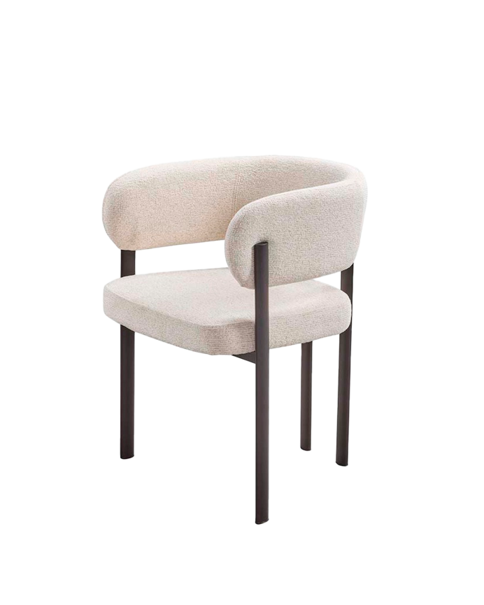Silla de tela en tono gris de 75x58cm