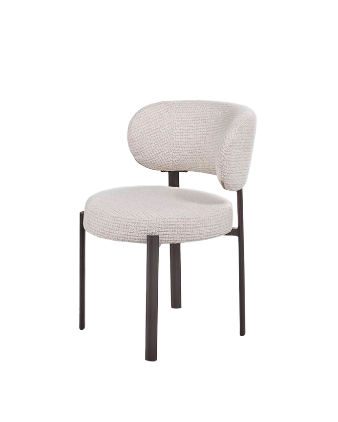 Silla de tela en tono gris de 80x50cm