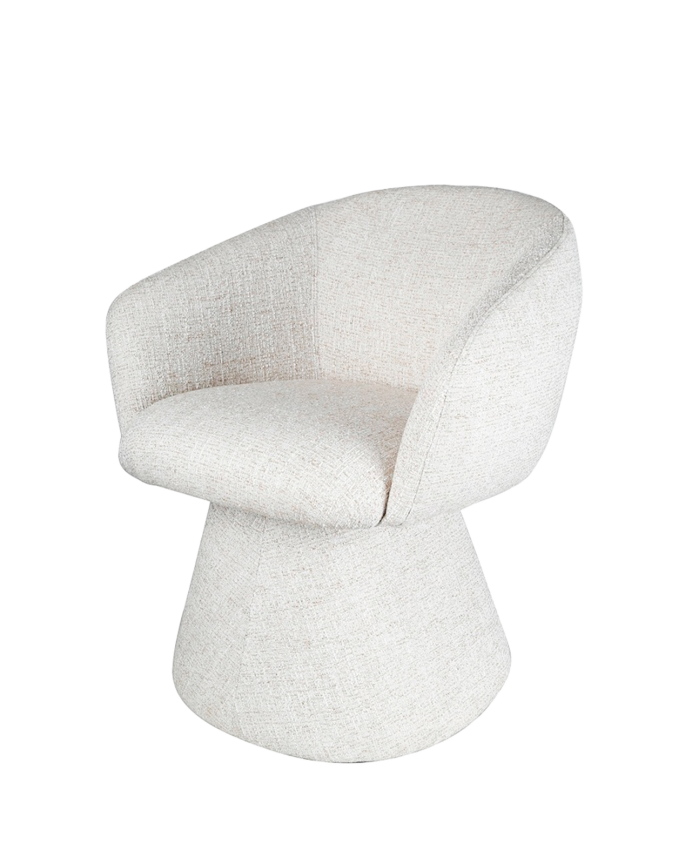 Silla de tela en tono beige de 66x60cm