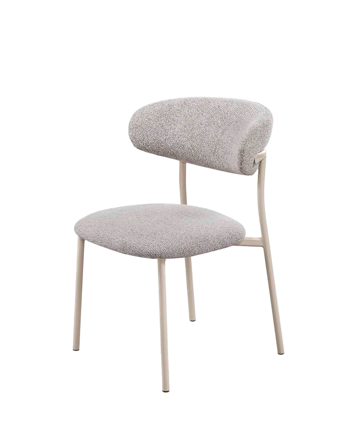 Silla de tela en tono gris de 80x55cm