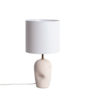 Lámpara de mesa de cerámica color blanco de 48cm