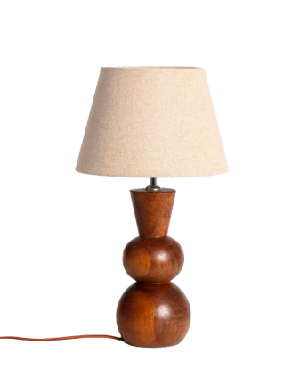 Lámpara de mesa de madera color marrón claro de 60cm