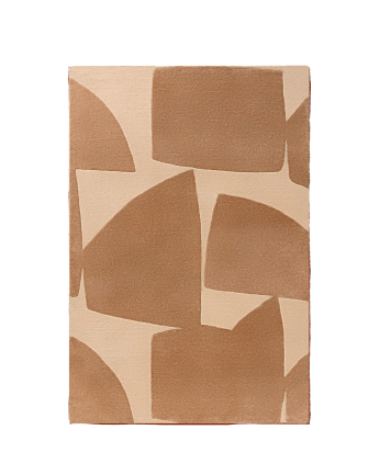 Alfombra rectangular de poliéster beige en varias medidas