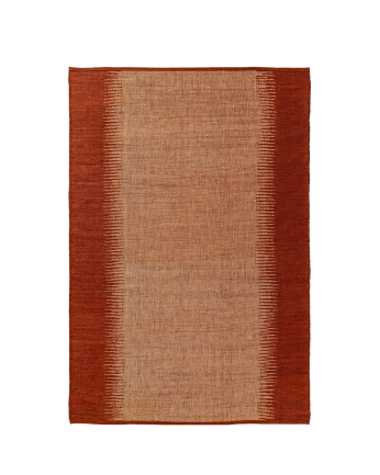 Alfombra rectangular de algodón y yute terracota en varias medidas