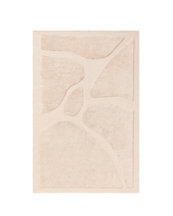 Alfombra rectangular de algodón beige en varias medidas