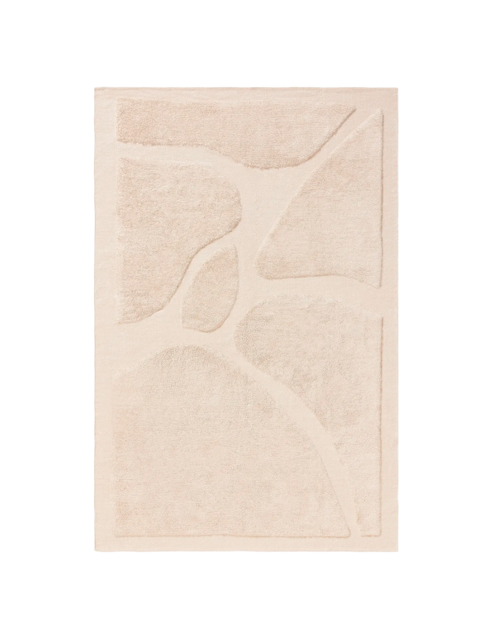 Alfombra rectangular de algodón beige en varias medidas