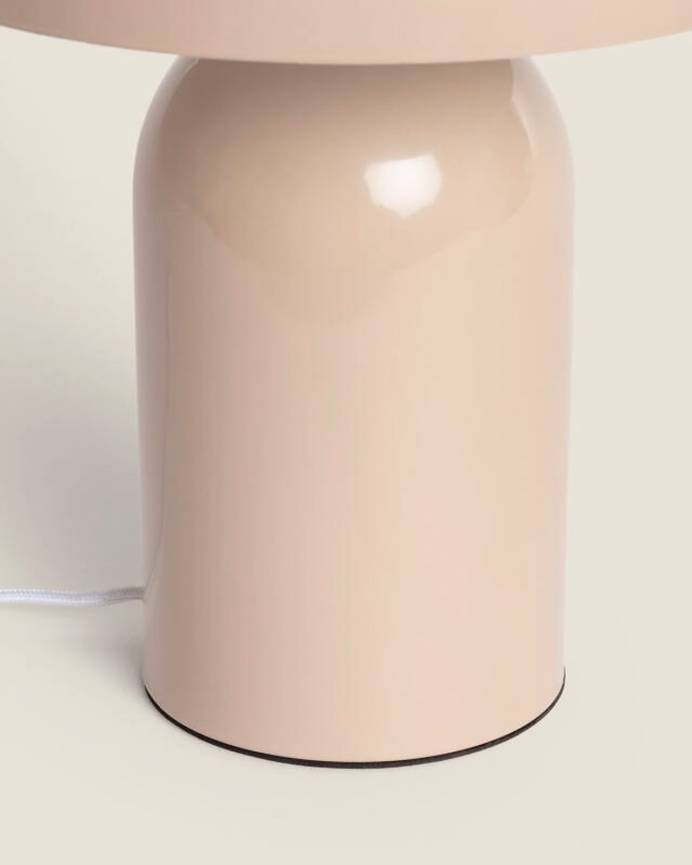 Lámpara de mesa de metal color beige de 32cm
