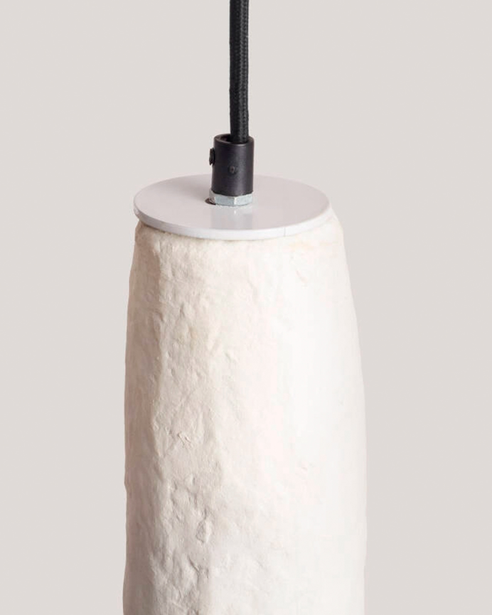 Lámpara de techo de papel maché color blanco de 150cm