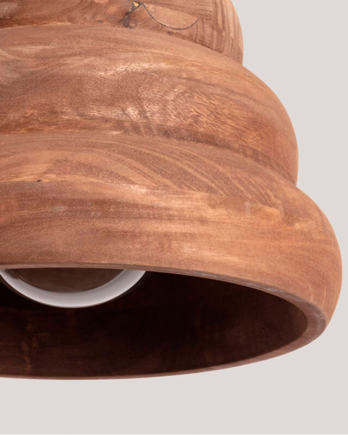 Lámpara de techo de madera de mango color marrón de 128cm