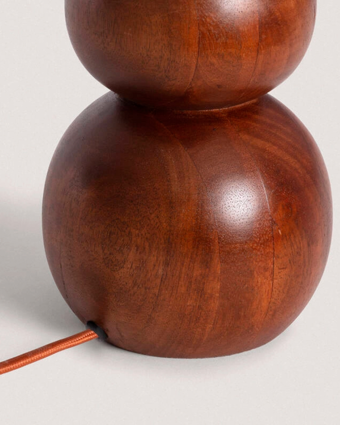 Lámpara de mesa de madera color marrón claro de 60cm