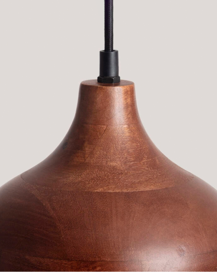 Lámpara de techo de madera de mango color marrón de 128cm