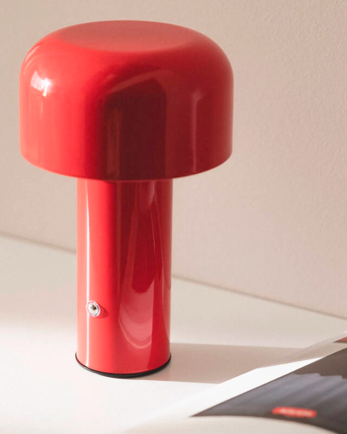Lámpara de mesa de metal color rojo de 21cm