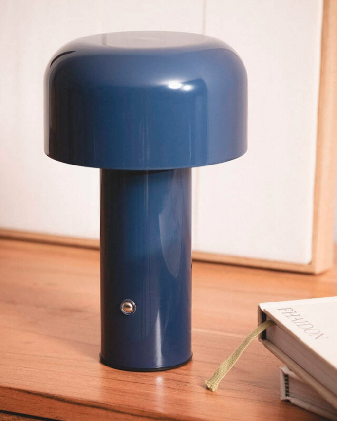 Lámpara de mesa de metal color azul de 21cm