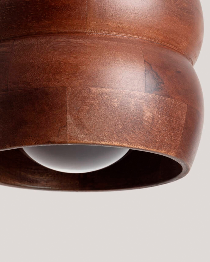 Lámpara de techo de madera de mango color marrón de 128cm