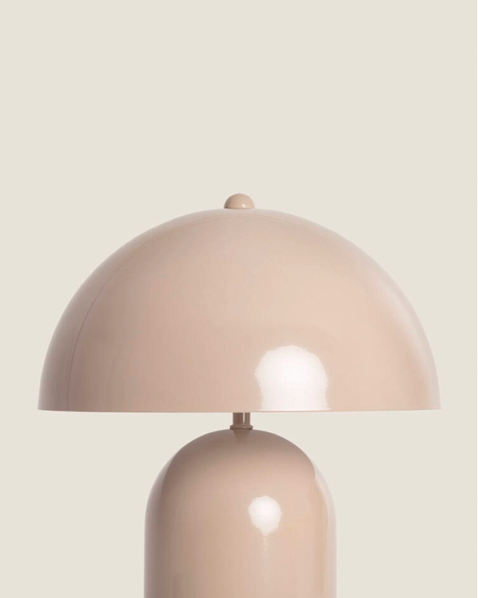 Lámpara de mesa de metal color beige de 32cm