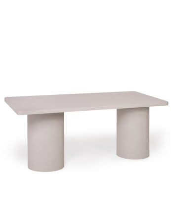 Mesa de comedor rectangular de microcemento en tono gris en varias medidas