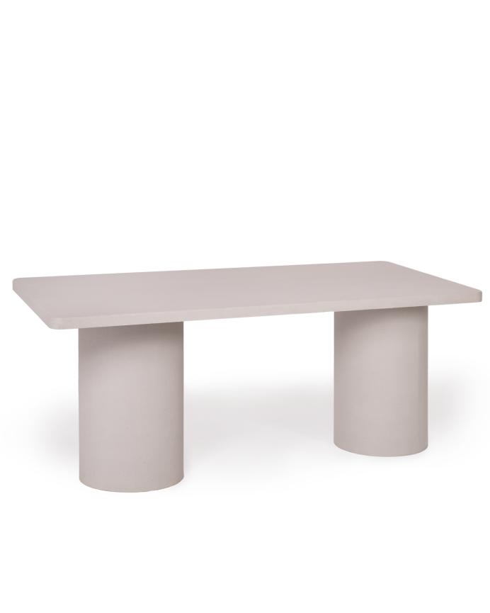 Mesa de comedor rectangular de microcemento en tono gris en varias medidas