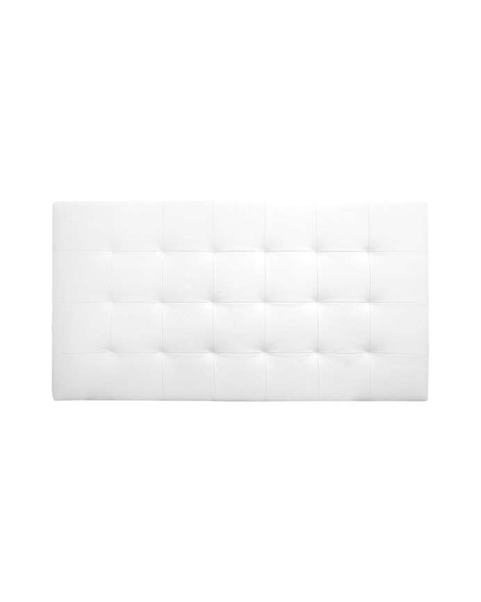Tête de lit rembourrée en similicuir avec plis blancs de différentes tailles