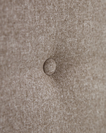 Tête de lit rembourrée en polyester avec boutons marron de différentes tailles