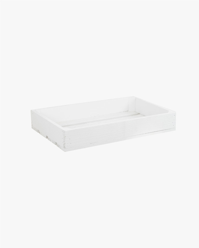 Petite boîte en bois massif blanc