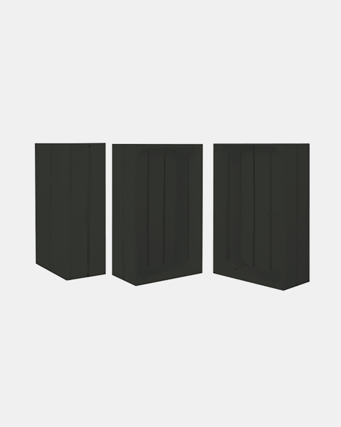 Boîte moyenne en bois massif ton noir 49x30,5x17,5cm