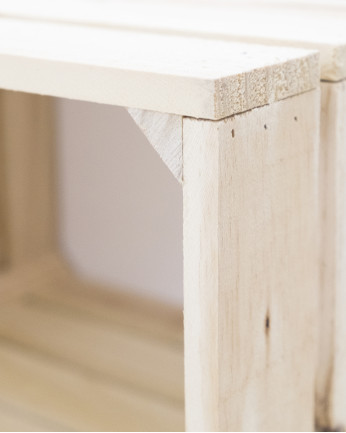 Table basse en bois massif ton naturel avec roulettes 98x44x44,6 cm